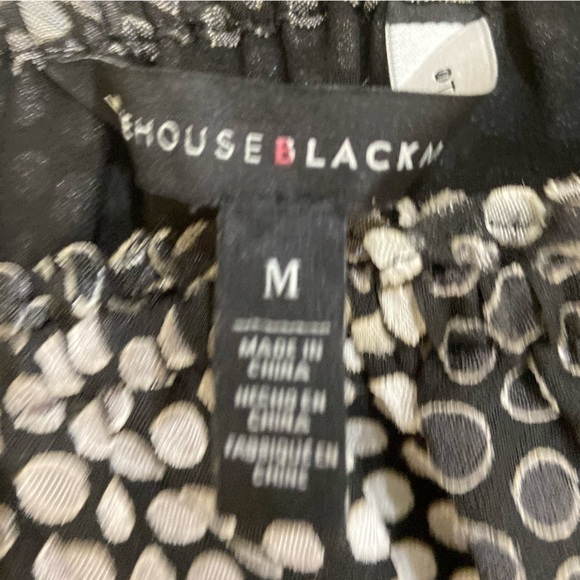 WHBM ombre polka dot peasant blouse black/ecru lined off the shoulder medium - Picture 11 of 12